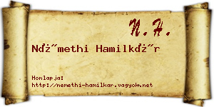 Némethi Hamilkár névjegykártya